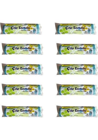 Canhome Jumbo Boy Çöp Torbası Poşeti Mavi 210 G 80 L 10 x 10'lu 80 x 110 CM
