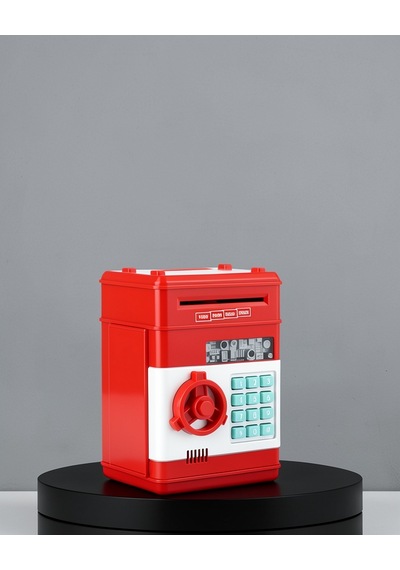 Elektronik Kumbara, Şifreli, Kırmızı, Atm Görünümlü