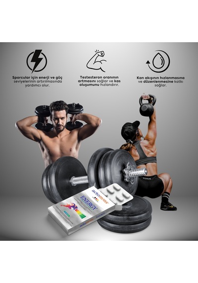 Actomins Energy Tribulus, Ginseng, L-arjinin İçeren Gıda Takviyesi