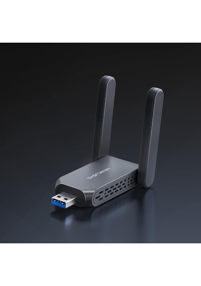 Ma37beh Be6500 Wi-fi 7 Kablosuz Usb Adaptör 6.5 Gbps Üç Bant Hız 6 Ghz Desteği Yüksek Kazançlı Anten Usb 3.0 Dahili Sürücü Tak Çalıştır Wpa3 Güvenlik Windows 10/11 Uyumlu