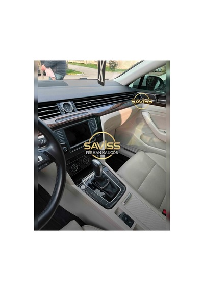 Passat B8 Parlak Siyah Konsol & Koyu Meşe Trim Maun Kaplama Full Set Dark Oak