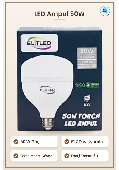 Led Ampul 50 W E27 Duy Torch Model Genel Aydınlatma İçin Enerji T