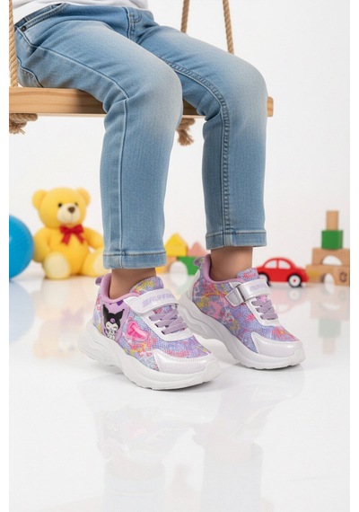 Ayakmod Lila Fileli Cırtlı Kız Çocuk Spor Ayakkabı Ruffon P Lila
