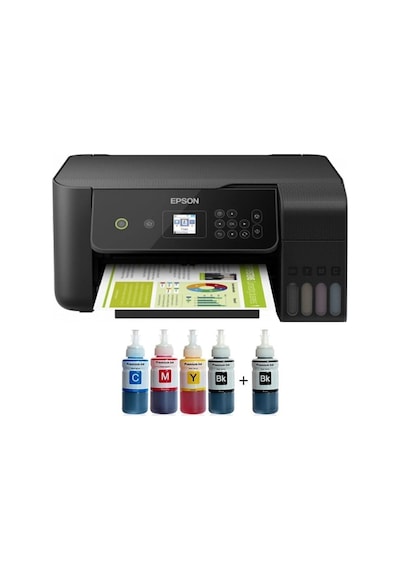 Tanklı L3260 Uyumlu Photoink Mürekkepli Tanklı Yazıcı 1 Siyah Mürekkep