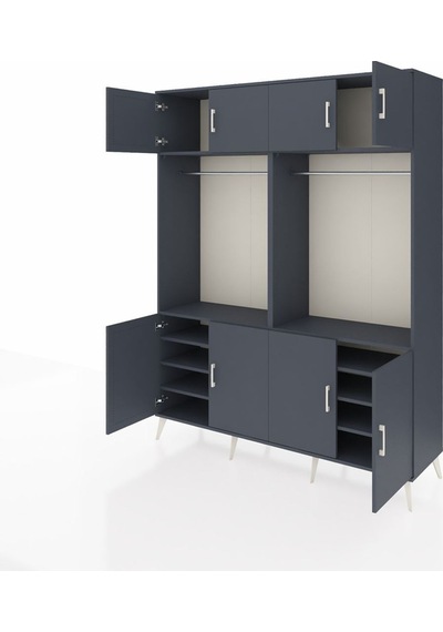 Hyperion Gardrop 10 Raflı 8 Kapaklı 2 Askılı 176x44x221 Antrasit-antrasit Antrasit Hyperion Gardrop 10 Raflı 8 Kapaklı 2 Askılı 176x44x221 Antrasit-antrasit Antrasit