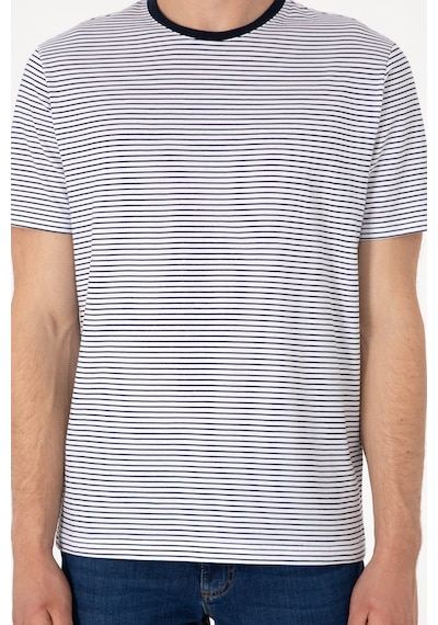 U.S. Polo Assn. Erkek Regular Fit Bisiklet Yaka Lacivert Çizgili Tişört 50306898-VR033