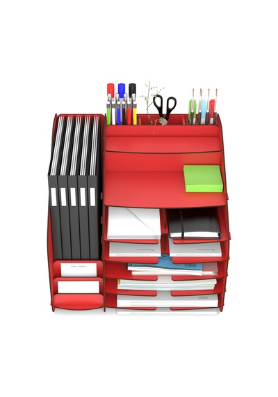 Fx-xl Modest - 6 Renk - A4 Evrak Rafı Masaüstü Organizer Kırmızı - 825756903 Kırmızı