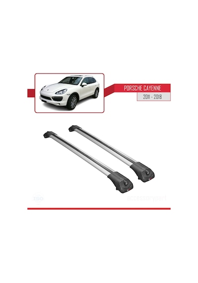 Porsche Cayenne 92a 2011-2018 Arası İle Uyumlu Ace-1 Ara Atkı Tavan Barı Gri