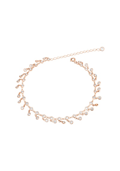 Brezza Lusso Jewelry Sallantılı Classical Su Yolu Gümüş Kadın Ayak Halhal Rose