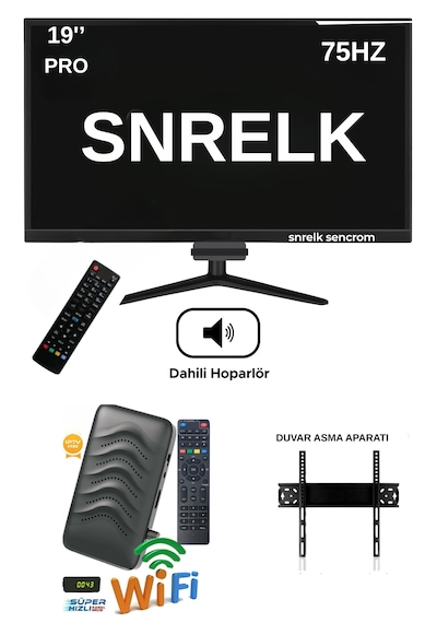 Snrelk 19'' 49 Ekran Pro Dahili Hoparlör Dahili Wifi Uydu Alıcı