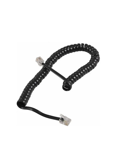 Telefon Spiral  Kablo Siyah 4P/4C