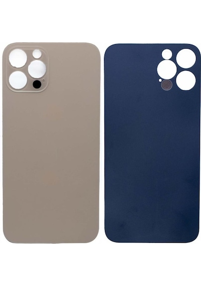 Apple Uyumlu iPhone 12 Pro Logolu Arka Pil Batarya Kapağı - Lens Hariç Gold