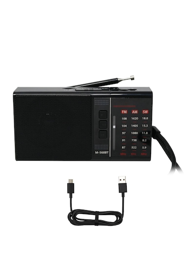 Meir M-568BT Bluetooth Hoparlör Şarjlı Fm Mini Cep Radyosu