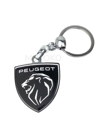 Yüksek Kaliteli Peugeot Uyumlu Damla Baskılı Siyah Şık Hediyelik Araç Anahtarlığı