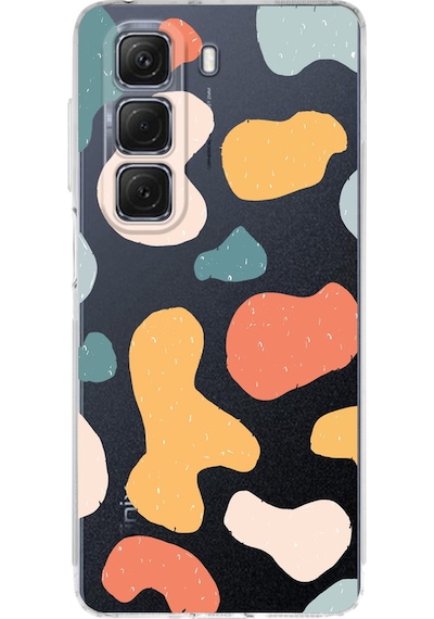 İnfinix Hot 50 Pro İle Uyumlu Grunge Baskılı Kamera Korumalı Şeffaf Kılıf Şeffaf