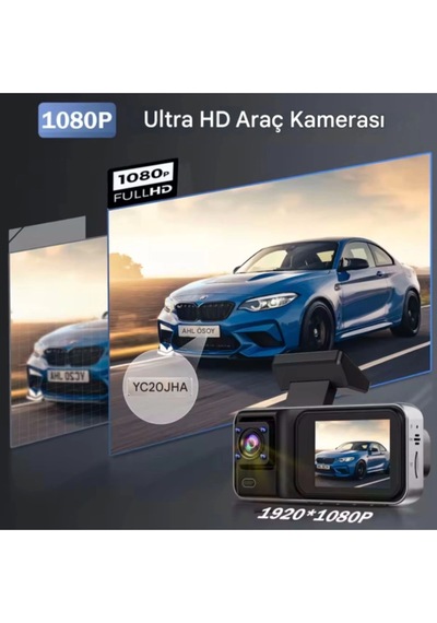 Buğz A-98 Wifi Full Hd 3 Kameralı Araç İçi Güvenlik Kamerası + Park Modu Kablosu Ön-arka-iç Kayıt,dashcam