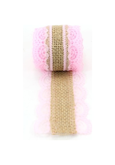 Dantelli Jüt Kurdele. 5.5 Cm X 2 Mt - Pembe