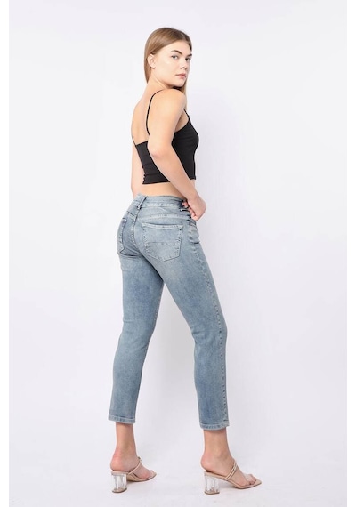 Blue White Kadın Düşük Bel Mavi Jean Pantolon 25