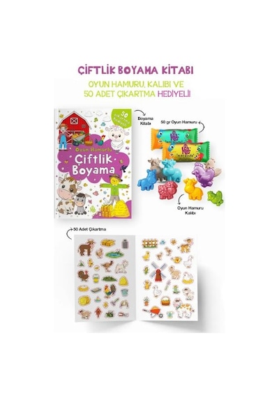 Çiftlik Boyama Kitabı - Oyun Hamurlu - 3 Yaş +