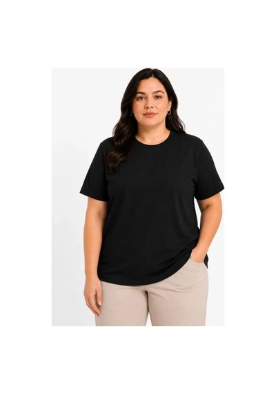 Butik İstanbul Battal Big Size Basic Tişört Bisiklet Yaka Rahat Kalıp T-shirt - Siyah