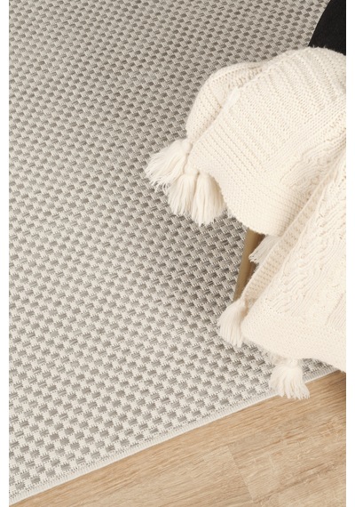 Sisalux 3082 Beyaz Gri Sisal Dokuma Jüt Kilim Hav Toz Vermez Halı Salon Mutfak Oturma Odası Halısı Beyaz - Gri