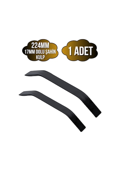 Şahin Siyah Alüminyum Dolap Kulpu Mobilya Ve Mutfak Dolap Kulpu 17mm 224mm Siyah 1 Adet Alüminyum Siyah
