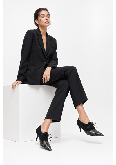 Luvi Shoes Medley Siyah Süet Siyah Desenli Bağcıklı Kadın Topuklu Ayakkabı Luvi Shoes Medley Siyah Süet Siyah Desenli Bağcıklı Kadın Topuklu Ayakkabı