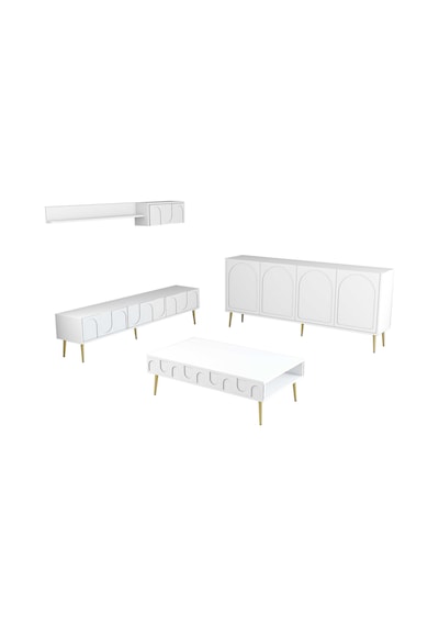 Variant Lyon 3 Lü Salon Takımı - Beyaz / Altın