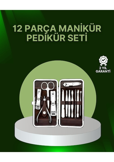 Muratech 12 Parçalık Özel Deri Çantalı Kişisel Bakım Seti