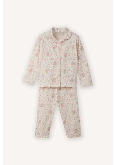 Defacto %100 Pamuklu Desenli 2'li Pijama Takımı Kız Bebek G8652A526SP