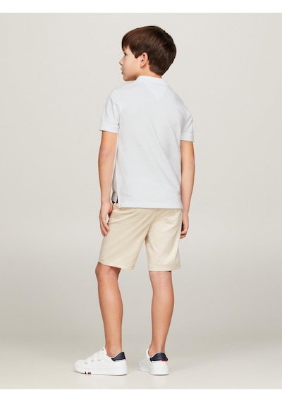 Tommy Hilfiger Erkek Çocuk Flag Beyaz Polo Yaka T-shirt-13114
