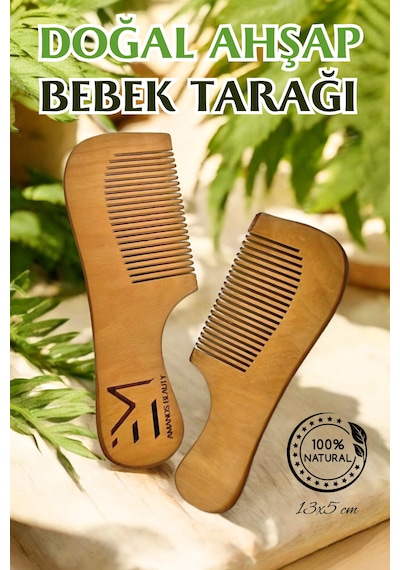 Doğal Ahşap Bebek Tarağı - Saç Derisini Nazikçe Tarar