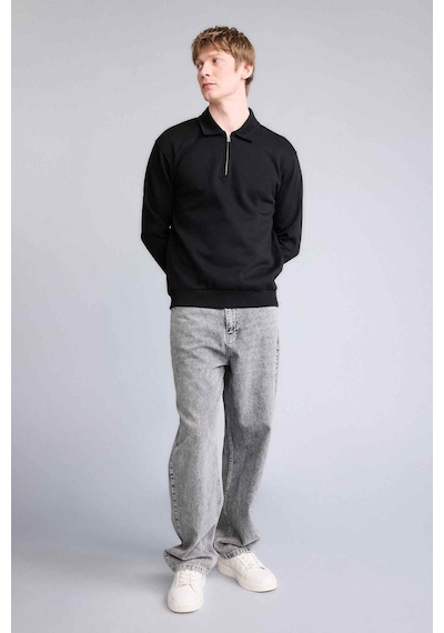 Defacto Kalın Kumaş Sweatshirt H1833ax26spbk81 Siyah-bk81