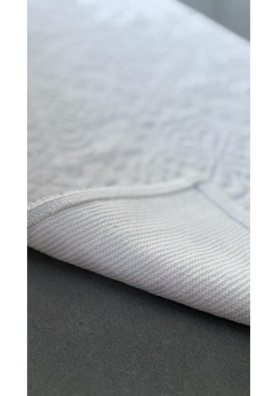 Julio%100 Doğal Pamuklu Dokuma Kilim Yolluk 55x155 Cm Açık Gri - Siyah