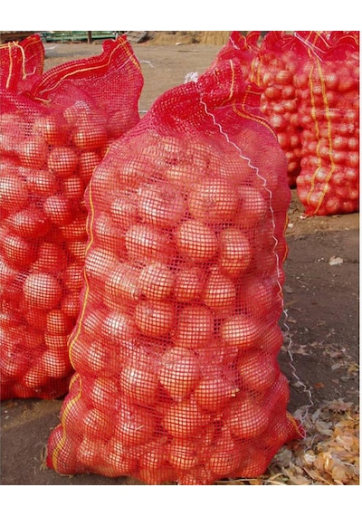 45x75 Soğan Patates Ceviz Çuvalı 1000 Adet Kırmızı Polimer File Çuval