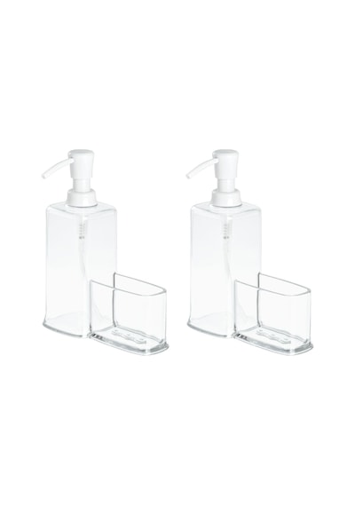 Süngerlikli Beyaz Sıvı Sabunluk 2 Adet 15x7x20cm 470ml