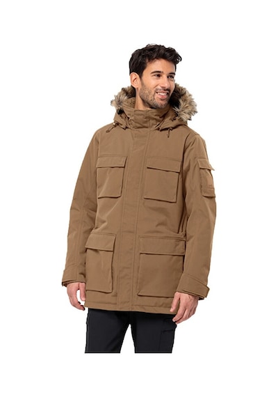 Jack Wolfskin Glacier Canyon Parka Erkek Outdoor Montu 1107674-5601 Kahverengi