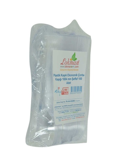 Plastik Kaşık Ekonomik Çorba Kaşığı 1654 Mm Şeffaf 100 Adet 1 Paket Renkli