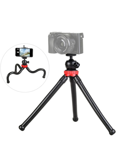 Ayex Mt-10 Esnek Mini Tripod Küresel Kafa & Telefon Tutucu Kamera Ve Akıllı Telefon Uyumlu -