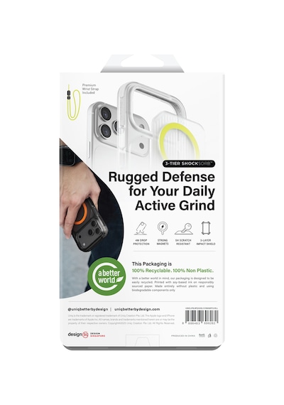 Apple Uyumlu iPhone 17 Pro Max Kılıf Combat Active Bilek Kayışı İle Kolay Taşıma Üç Katmanlı Koruyucu Kapak Siyah