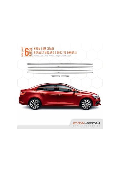 Renault Megane 4 Krom Cam Çıtası 6 Parça Yeni 2022 Ve Üzeri