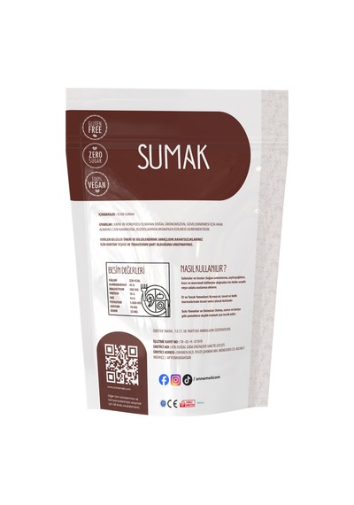Sumak 100 Gr Öğütülmüş Sumak Baharatı, Ekşi Aromalı, Salata, Kebap Ve Yemekler İçin