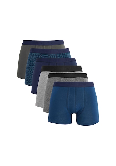 Tudors Erkek 6'lı Premium Seri Pamuklu Likralı Esnek Kumaş Boxer Damat Bohçası Çeyiz Seti -51602 Çok Renkli