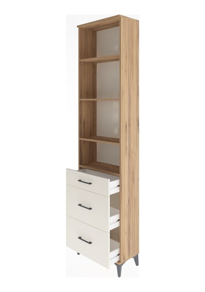 Arges Dolap 4 Raflı 3 Çekmeceli 60x30x243 Çam-aytaşı Çam