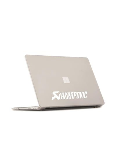 Akrapovic Beyaz Motosiklet Sticker Etiket Modeli