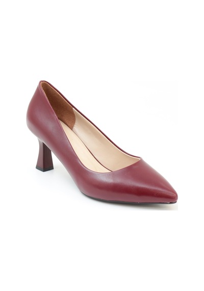 Nesilshoes Nesil Shoes Özma 7021 Bordo Topuklu Kadın Stiletto