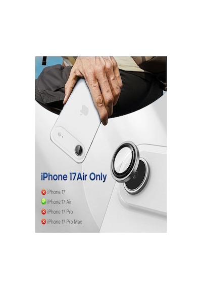 İphone 17 Air Uyumlu Safir Lens Çizilmez Dayanıklı Kamera Koruyucu Mavi
