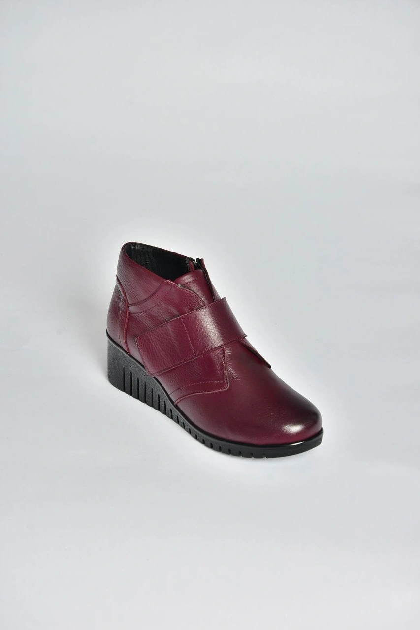 Fox Shoes V324501903 Bordo Hakiki Deri Cırtlı Kadın Bot Bordo-hakiki Deri