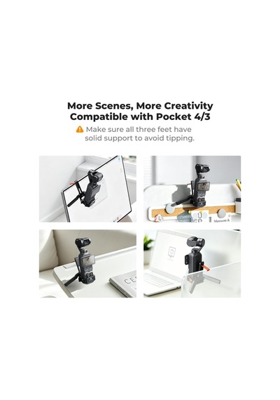 K&f Concept Osmo Pocket 3/4 Için Manyetik Metal Genişleme Çerçevesi, Mini Tripod, Askı