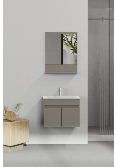 Biani Tome 60 Cm Banyo Dolabı Renk Latte